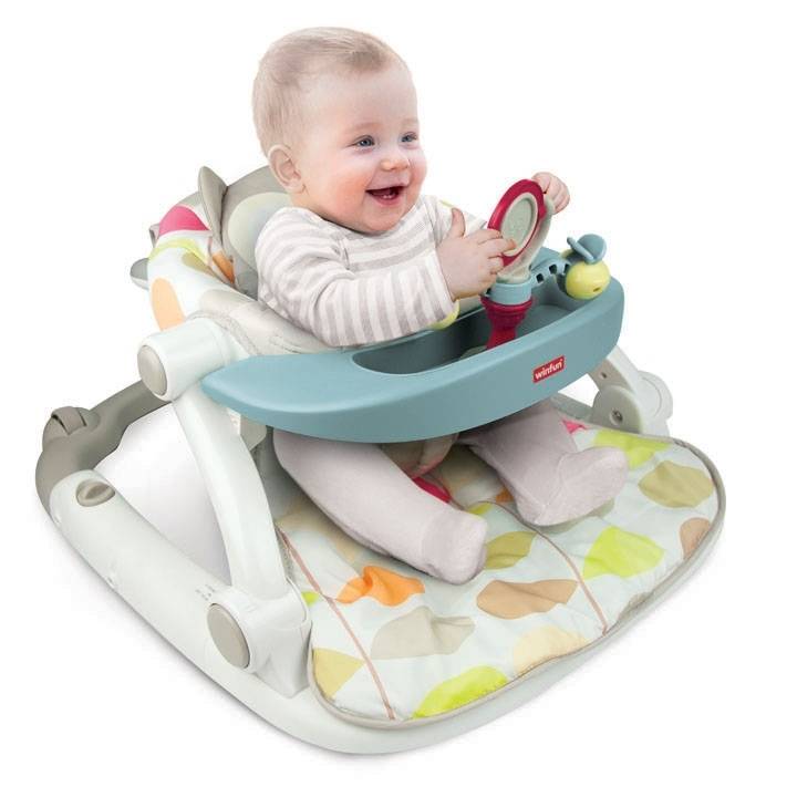 Sit-to-Walk Floor Seat with Toy Tray - Owl Winfun Sit-to-Walk Floor Seat with Toy Tray - Owl Winfun