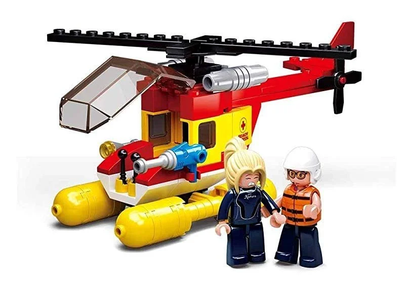 Town Surf Beach Helicopter Kids Building Block Toys 149 Pcs Sluban - Image 2