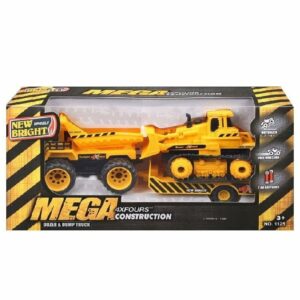 5 Inch 4XFOURS Construction Vehicles Twin Pack With Trailer B/O – New Bright