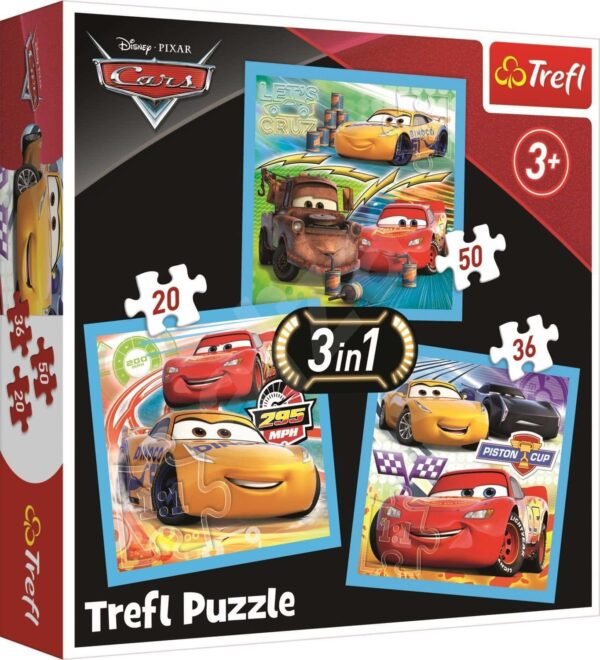 Puzzle Cars 3 Friends 3 in 1 - Trefl