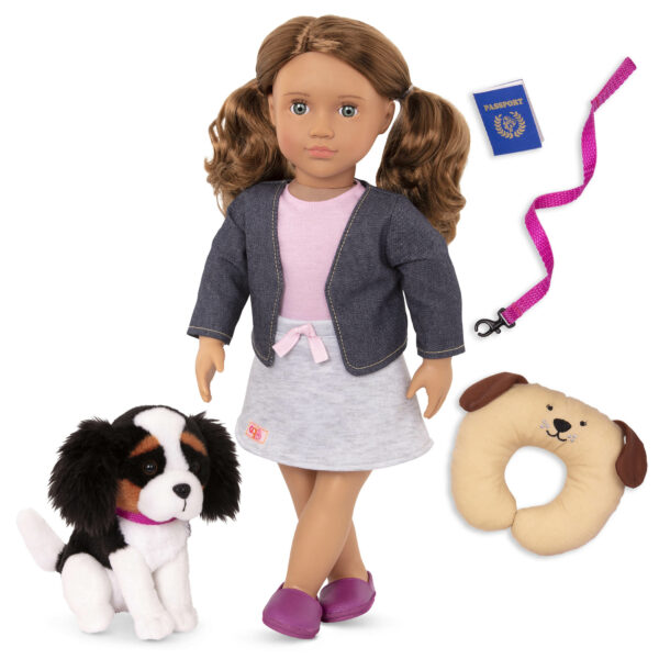 Our Generation Maddie Doll with a King Charles dog