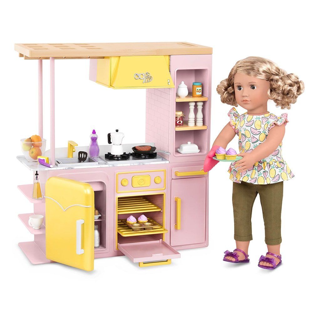 Our Generation Sweet Kitchen Pink for doll (3) Our Generation Sweet Kitchen Pink for doll