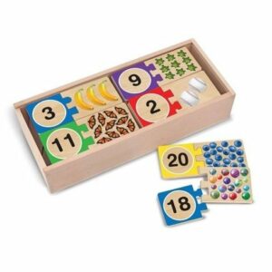 self correcting number wodden puzzles with storage box