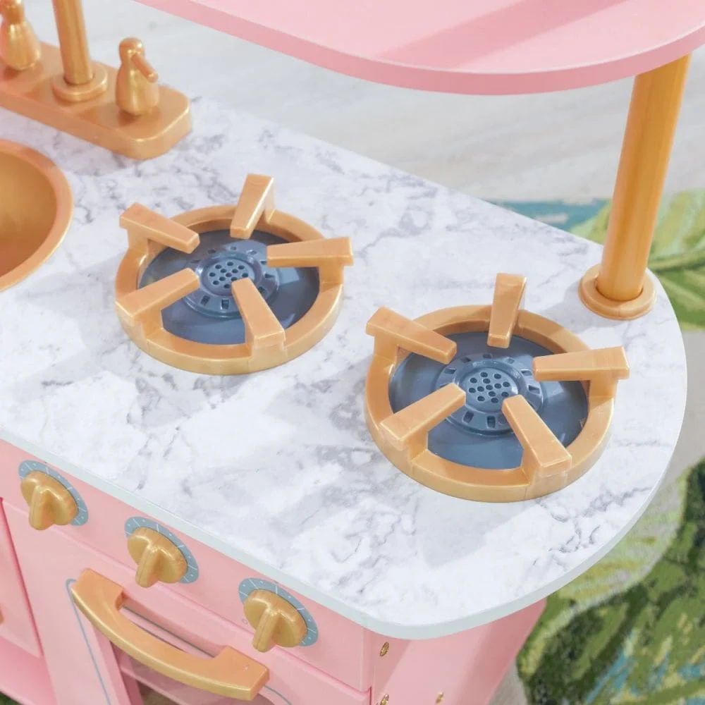 Limited Edition Vintage Kitchen Pink & Gold - KidKraft 53443-CSM - Image 8