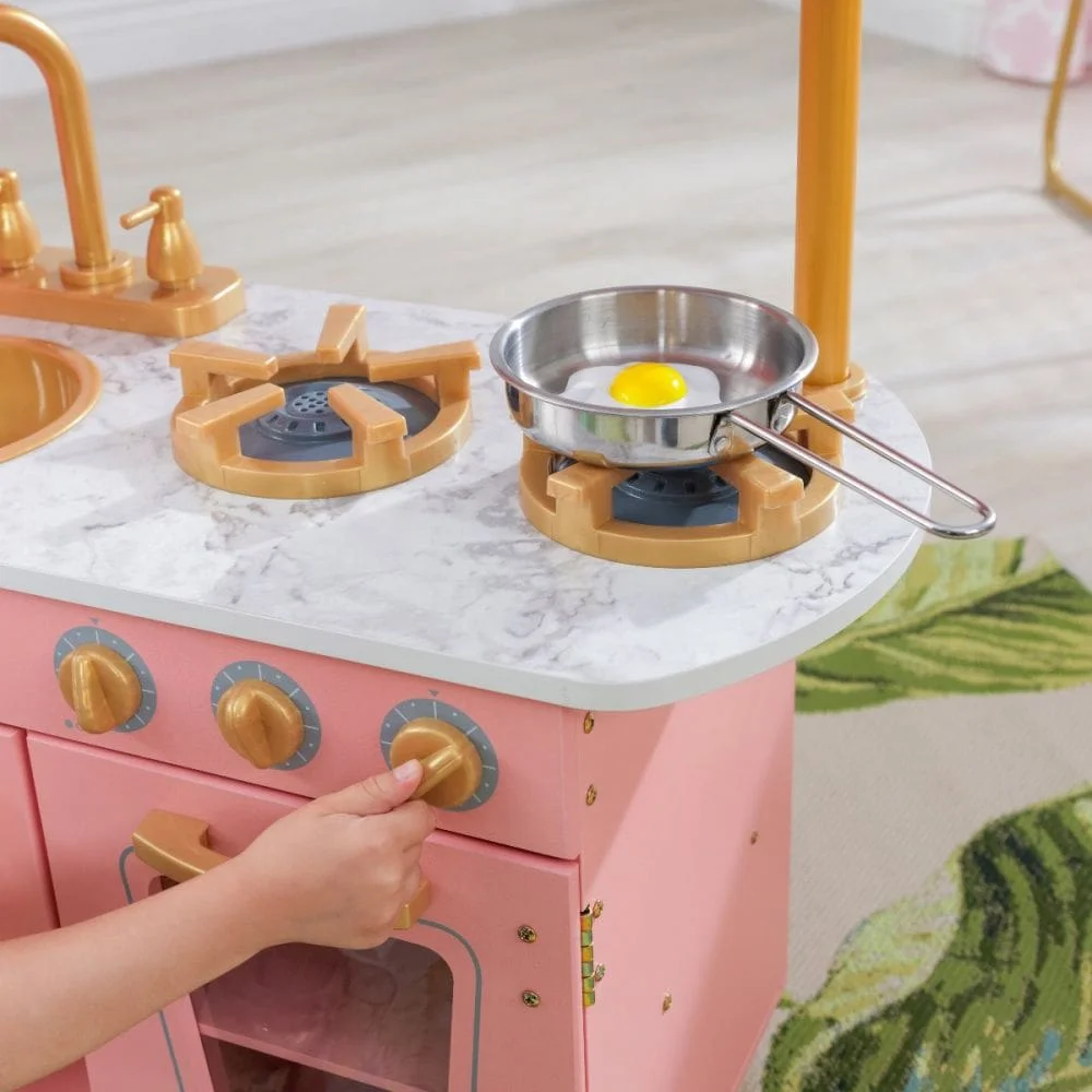 Limited Edition Vintage Kitchen Pink & Gold - KidKraft 53443-CSM - Image 3
