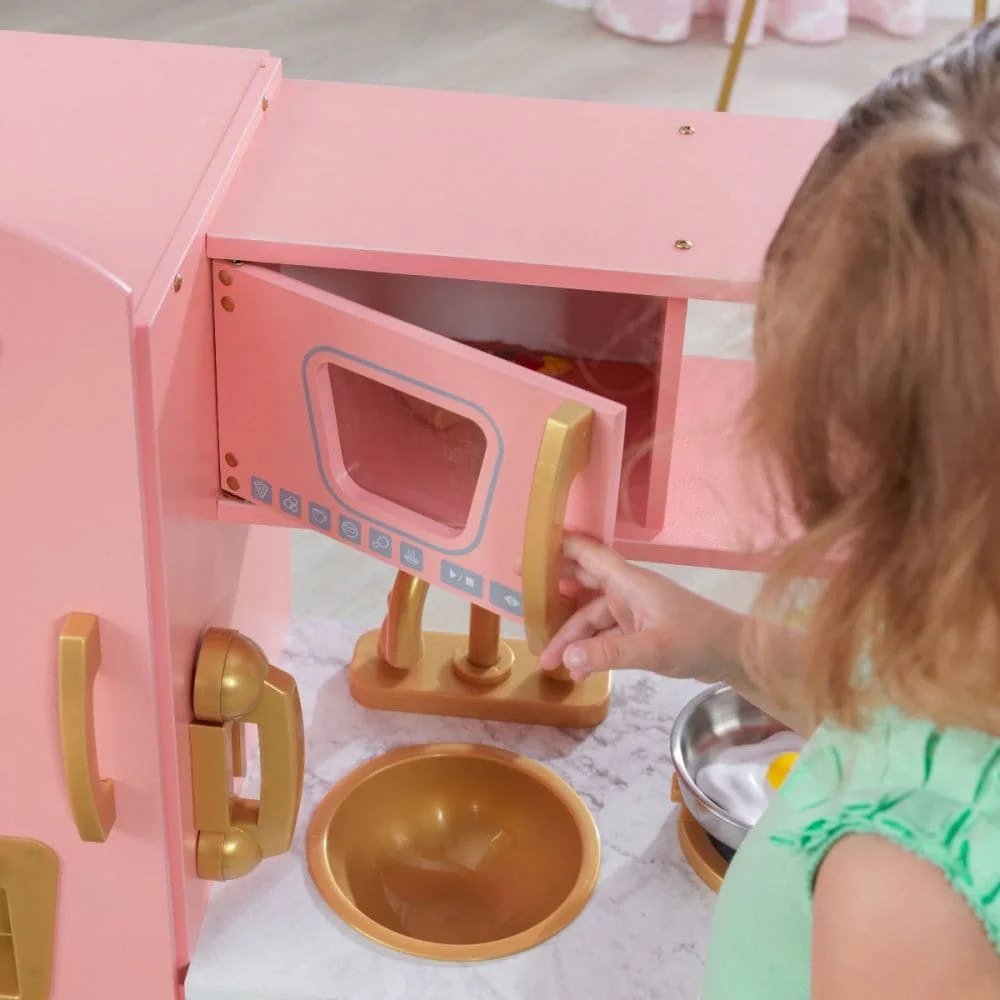Limited Edition Vintage Kitchen Pink & Gold - KidKraft 53443-CSM - Image 7