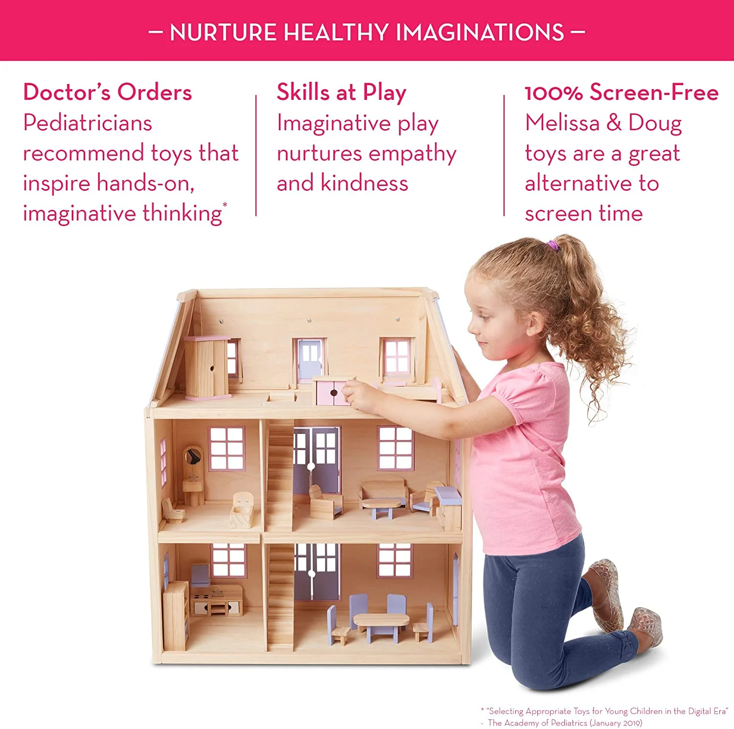 Multi-Level Dollhouse With 19 pcs Furniture Melissa & Doug - Image 6