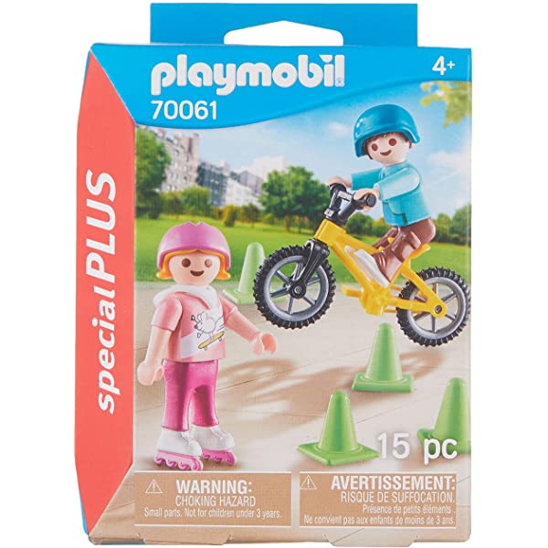 Children with Skates and Bike Playmobil