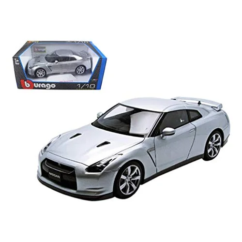 2009 Nissan GTR R-35 Silver Diecast Model Car 1/18 Bburago - Image 4