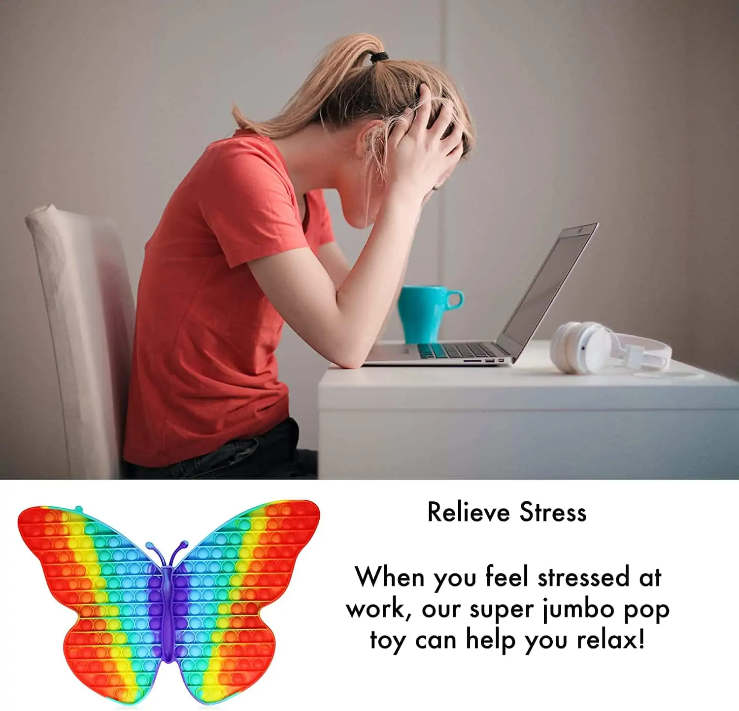 Pop It Fidget Toys Large Jumbo Butterfly - Image 3