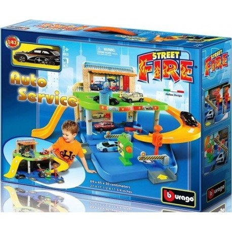 Street Fire Toy Auto Service Bburago لعب ستور