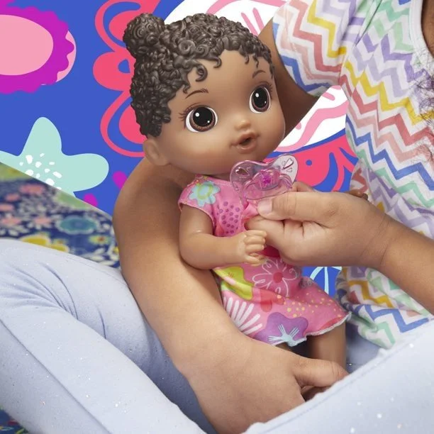Baby Alive Baby Lil Sounds: Interactive Black Hair Baby Doll, Includes Dress and Pacifier - Image 6