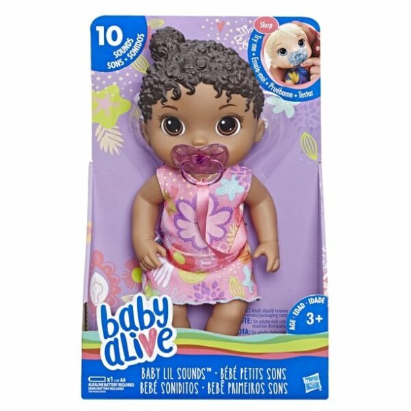 baby alive baby lil sounds interactive black hair baby doll includes dress 8 Le3ab Store