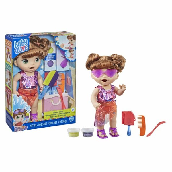 baby alive sunshine snacks doll eats and poops waterplay doll brown hair 4 Le3ab Store
