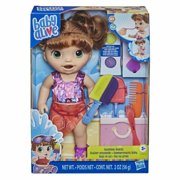 baby alive sunshine snacks doll eats and poops waterplay doll brown hair 6 Le3ab Store