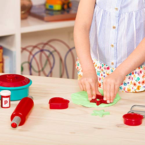 battat cooking set pretend play toy dishes set plastic kitchen toys for 4 Le3ab Store