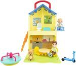 CoComelon Deluxe Pop n' Play House - Transforming Playset - Features JJ, JJ’s Dad, Bingo The Puppy, and Home Accessories