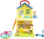 CoComelon Deluxe Pop n' Play House - Transforming Playset - Features JJ, JJ’s Dad, Bingo The Puppy, and Home Accessories