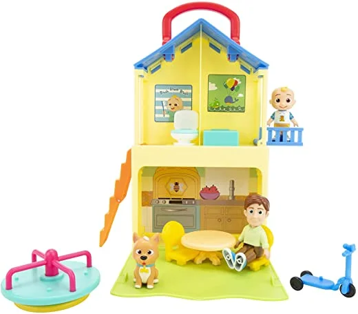 CoComelon Deluxe Pop n' Play House - Transforming Playset - Features JJ, JJ’s Dad, Bingo The Puppy, and Home Accessories - Image 1