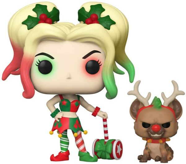 funko pop dc heroes dc holiday harley quinn with helper multicolor 375 Le3ab Store