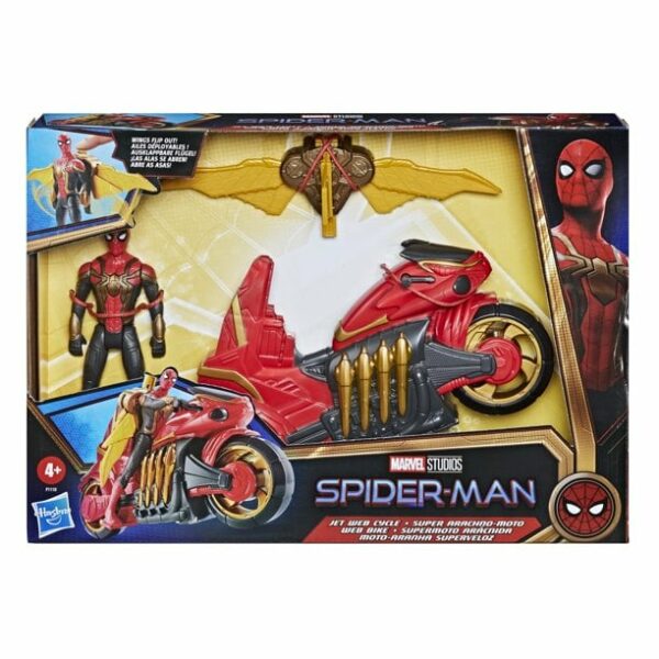 marvel spider man 6 inch jet web cycle vehicle and action figure toy with wings 1 Le3ab Store