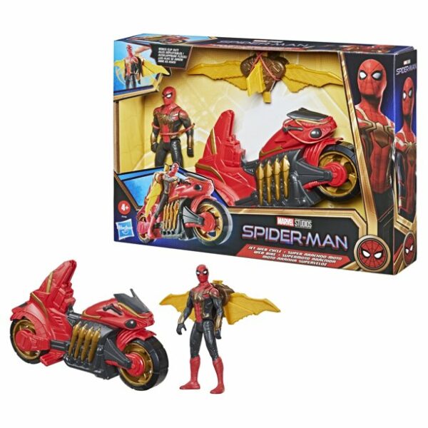 marvel spider man 6 inch jet web cycle vehicle and action figure toy with wings 2 لعب ستور