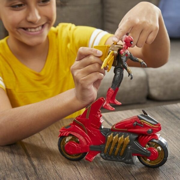 marvel spider man 6 inch jet web cycle vehicle and action figure toy with wings 6 لعب ستور