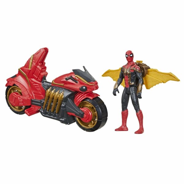 marvel spider man 6 inch jet web cycle vehicle and action figure toy with wings لعب ستور