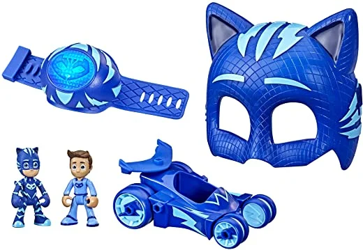 PJ Masks Catboy Power Pack Preschool Toy Set with 2 PJ-Masks-Action-Figures, Vehicle, Wristband, and-Costume-Mask - Image 1