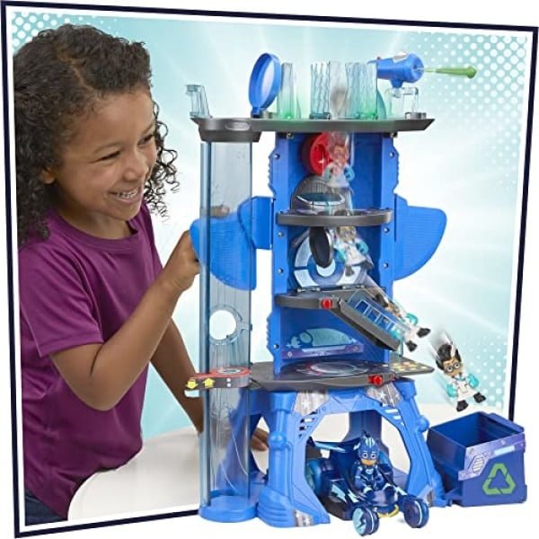 pj masks deluxe battle hq preschool toy headquarters playset with 2 action 3 Le3ab Store