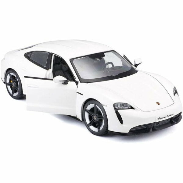porsche taycan turbo s white 1 24 diecast model car by bburago 2 Le3ab Store