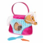 Pucci Pups by Battat – Beige Horse with Blue Stripes and Pink Pony Bag (ST8274Z) 10 inches - Image 3