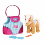 Pucci Pups by Battat – Beige Horse with Blue Stripes and Pink Pony Bag (ST8274Z) 10 inches - Image 4