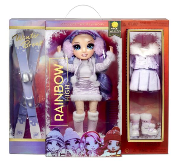 rainbow high winter break violet willow fashion doll playset with 2 scaled Le3ab Store