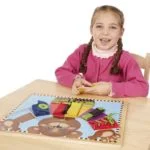 Melissa & Doug Basic Skills Board and Puzzle - Wooden Educational Toy - Image 2