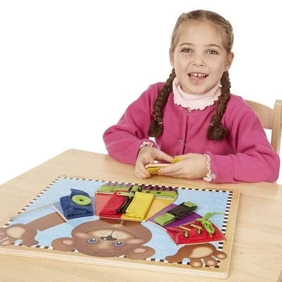 Melissa & Doug Basic Skills Board and Puzzle - Wooden Educational Toy - Image 2