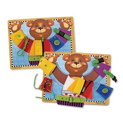Melissa & Doug Basic Skills Board and Puzzle - Wooden Educational Toy - Image 1