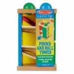 Melissa & Doug Deluxe Pound and Roll Wooden Tower Toy With Hammer - Image 2