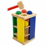 Melissa & Doug Deluxe Pound and Roll Wooden Tower Toy With Hammer