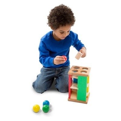 melissa doug deluxe pound and roll wooden tower toy with hammer 3 لعب ستور