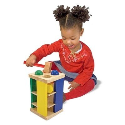melissa doug deluxe pound and roll wooden tower toy with hammer 4 لعب ستور