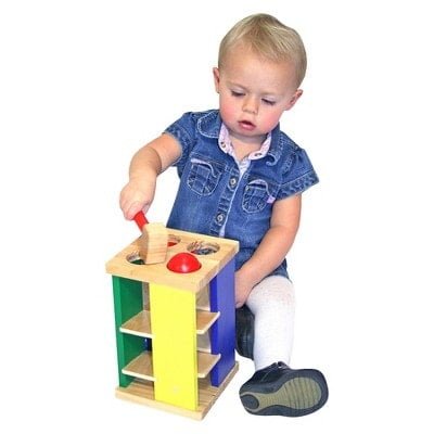 melissa doug deluxe pound and roll wooden tower toy with hammer 5 لعب ستور
