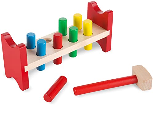 melissa doug deluxe wooden pound a peg toy with hammer لعب ستور