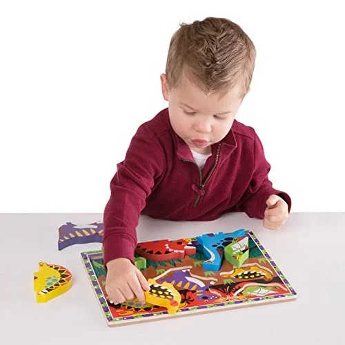 Melissa & Doug Dinosaur Wooden Chunky Puzzle (7 pcs) - Image 2