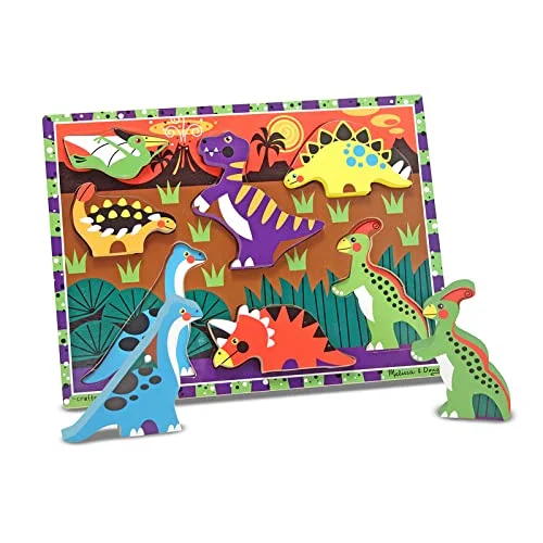 Melissa & Doug Dinosaur Wooden Chunky Puzzle (7 pcs)