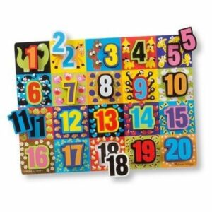 melissa doug jumbo numbers wooden chunky puzzle 20pc 1 Le3ab Store