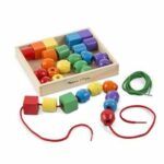 Lacing Beads - Includes 27 Wooden Beads and 2 Laces Melissa & Doug