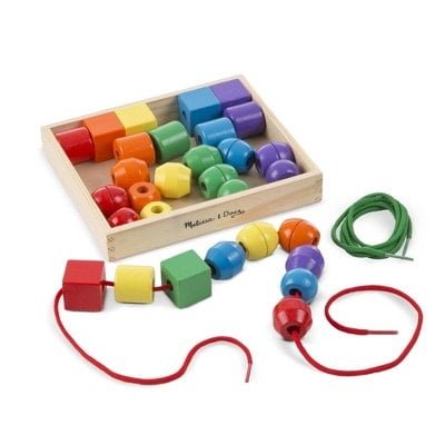 melissa doug primary lacing beads educational toy with 30 wooden beads لعب ستور