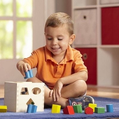 melissa doug shape sorting cube classic wooden toy with 12 shapes 3 لعب ستور