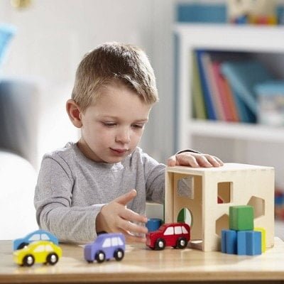 melissa doug shape sorting cube classic wooden toy with 12 shapes 4 لعب ستور